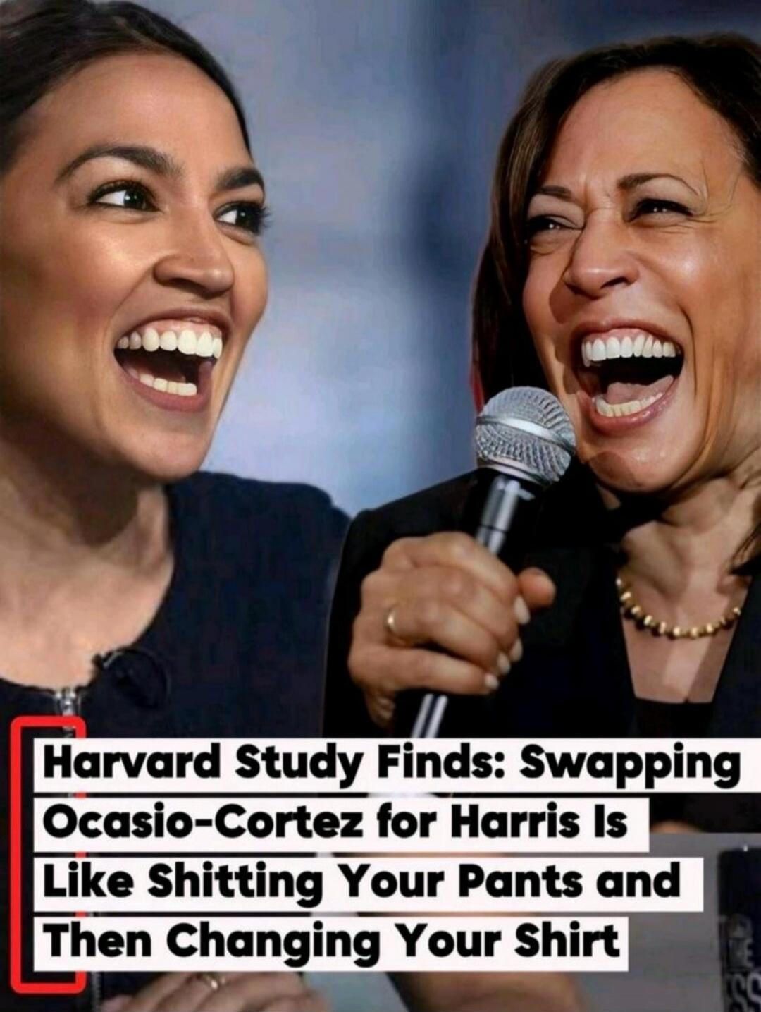 Harvard Study Finds: Swapping Ocasio-Cortez for Harris Is Like Shitting Your Pants and Then Changing Your Shirt