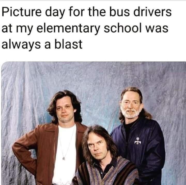 Picture day for the bus drivers at my elementary school was always a blast