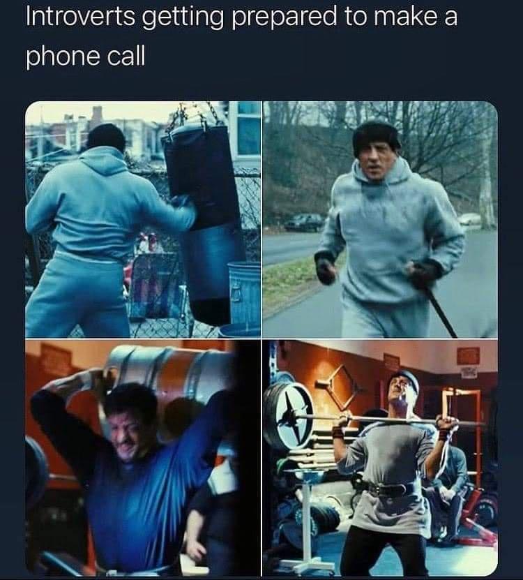 Introverts getting prepared to make a phone call