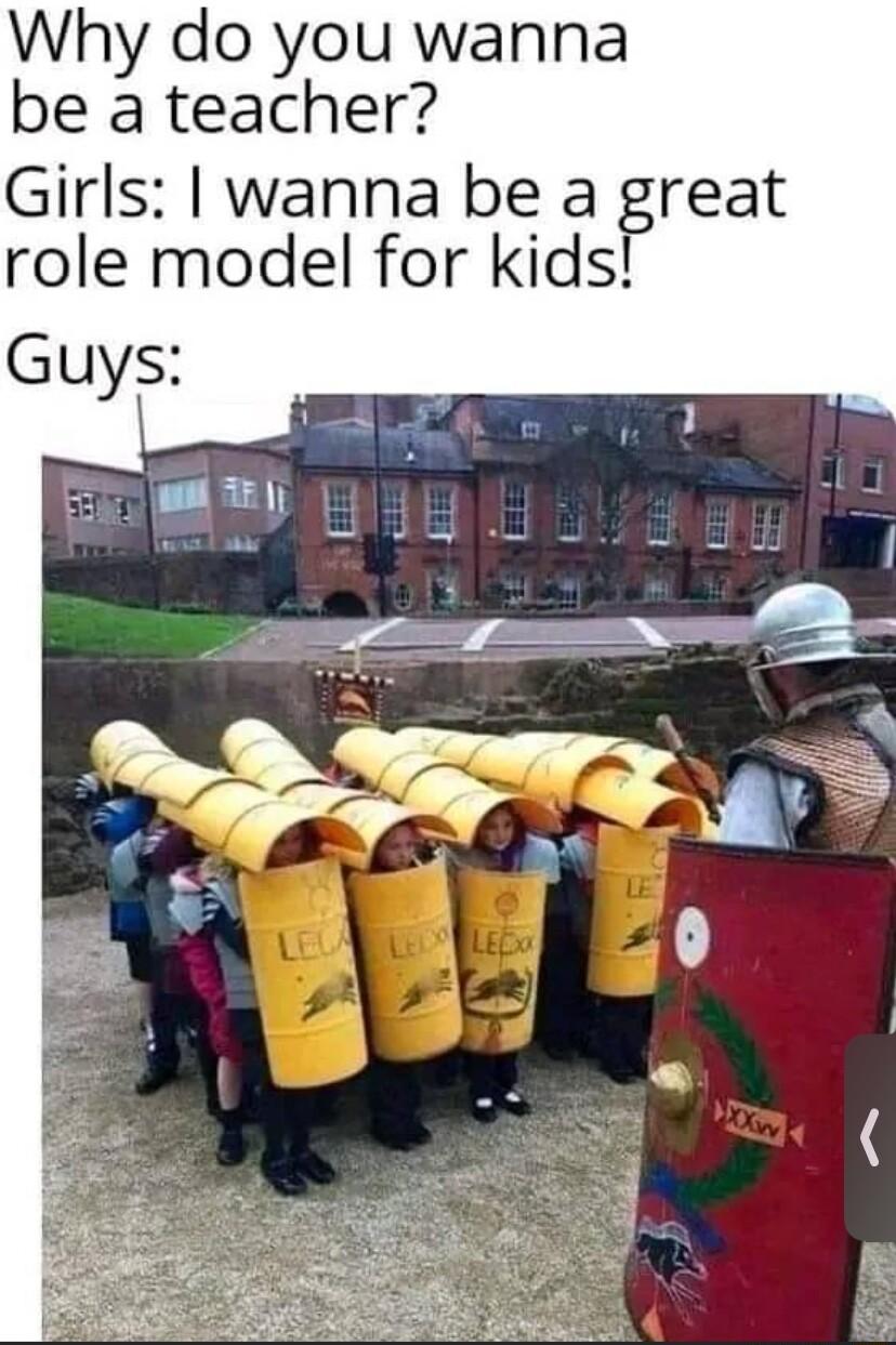 Why do you wanna be a teacher Girls I wanna be a great role model for kids Guys
