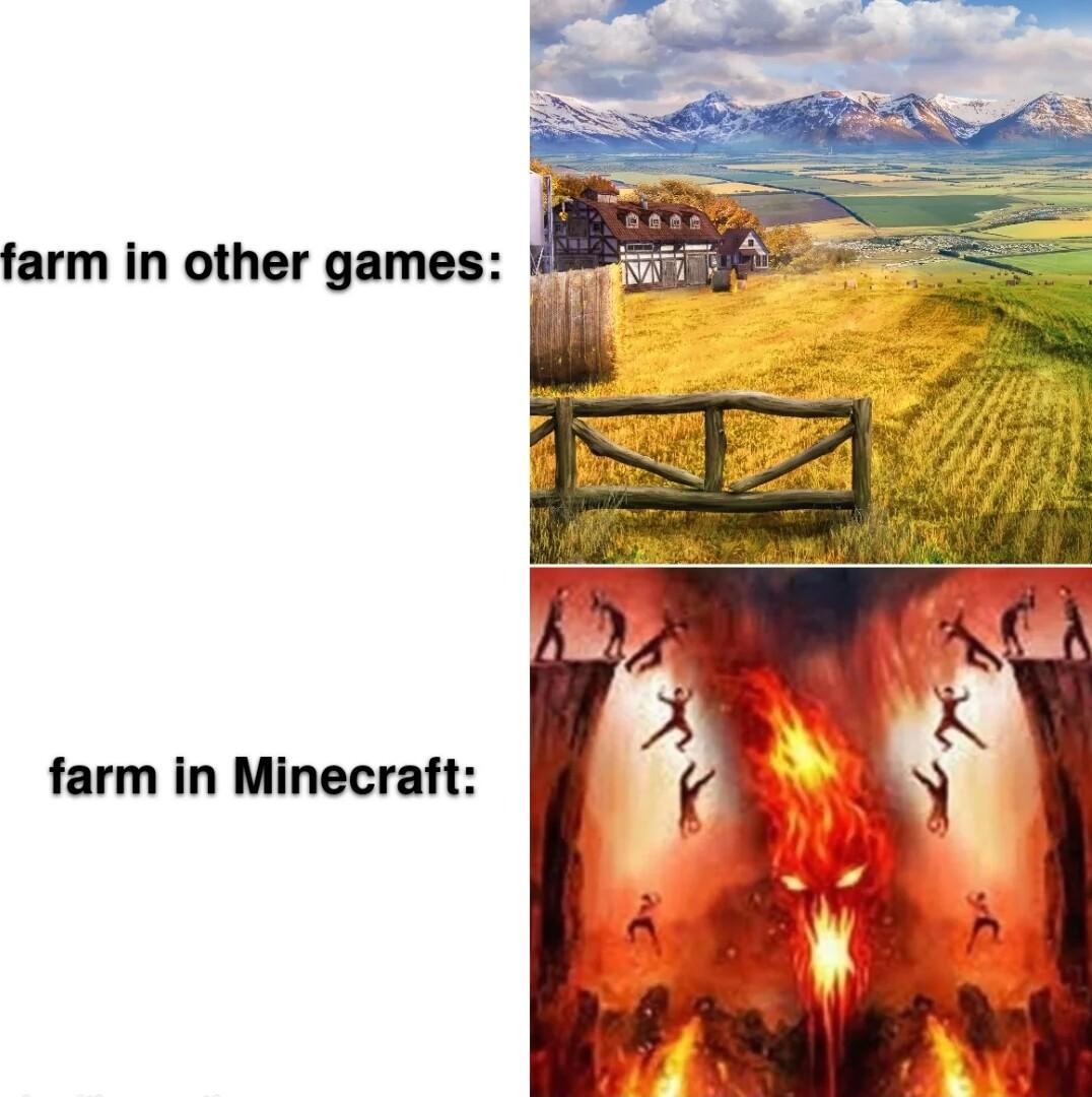 farm in other games farm in Minecraft
