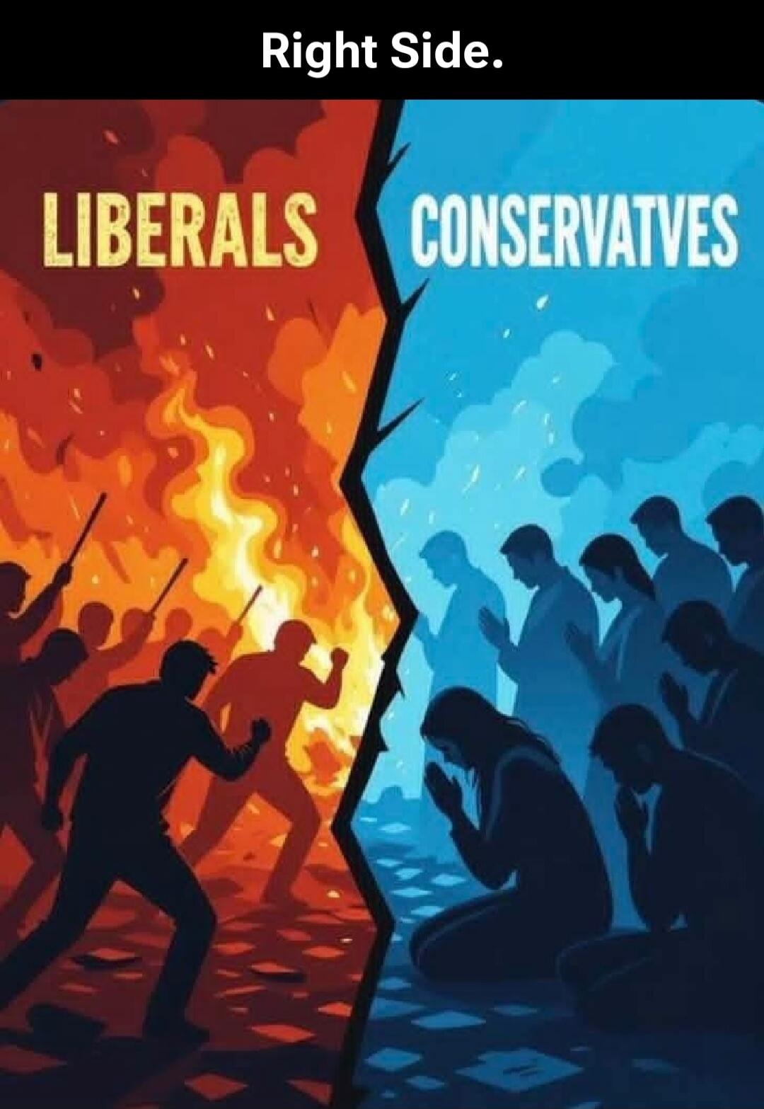 Right Side. LIBERALS CONSERVATIVES