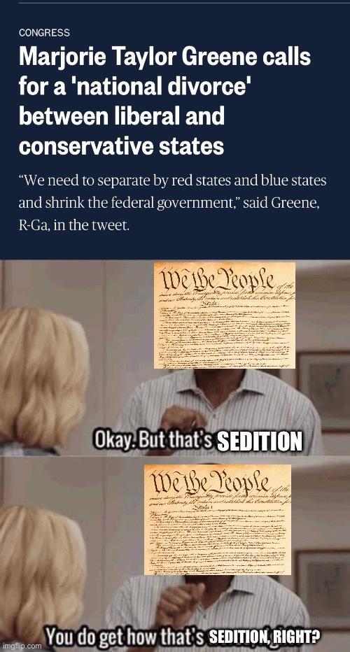 CONGRESS Marjorie Taylor Greene calls for a national divorce between liberal and conservative states