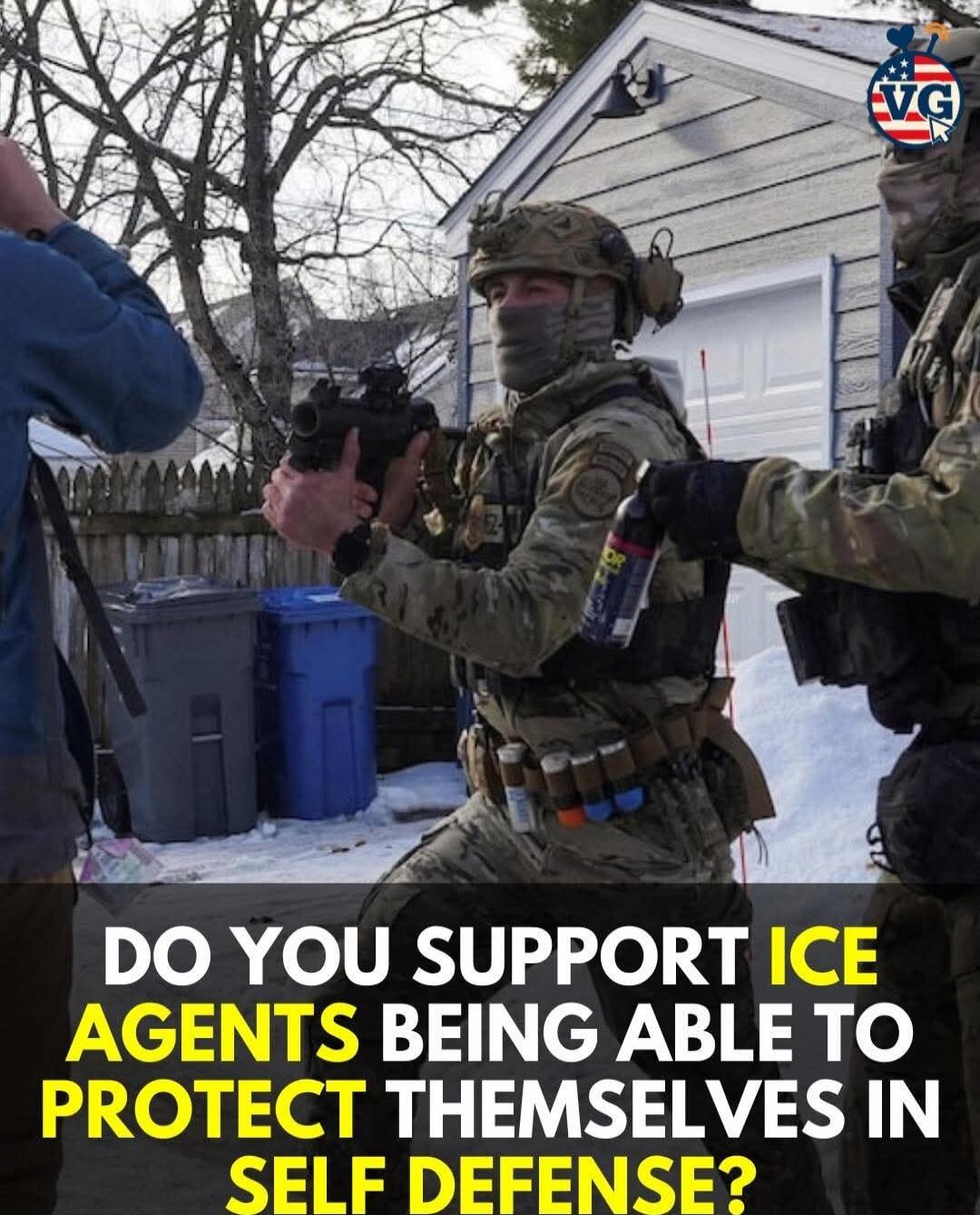 DO YOU SUPPORT ICE AGENTS BEING ABLE TO PROTECT THEMSELVES IN SELF DEFENSE?