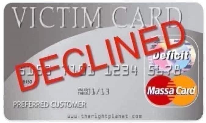 VICTIM CARD DECLINED PREFERRED CUSTOMER VALID THRU 01/13 Deficit Massa Card www.therightplanet.com