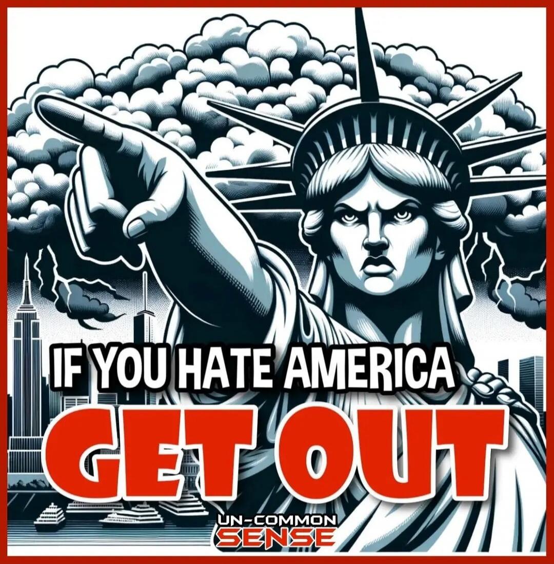 IF YOU HATE AMERICA GET OUT UN-COMMON SENSE