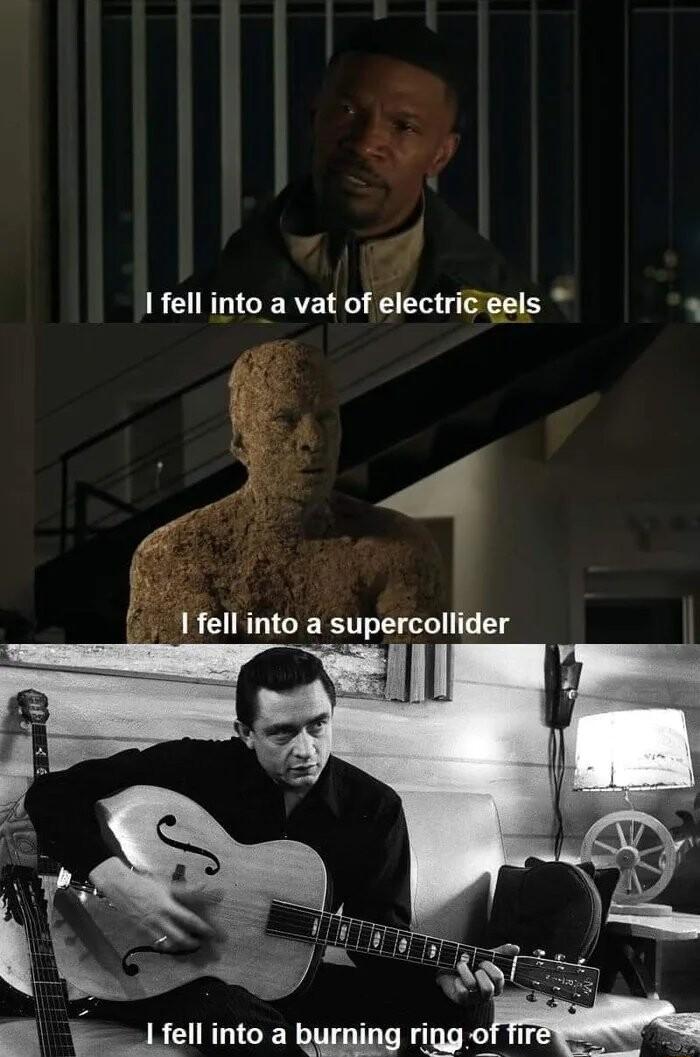 I fell into a vat of electric eels 1 fell into a supercollider P NS g g IRCURTTCER T T R