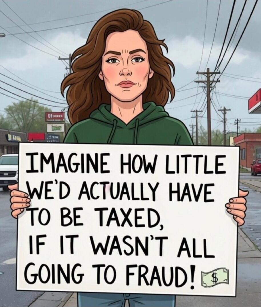 IMAGINE HOW LITTLE WE'D ACTUALLY HAVE TO BE TAXED, IF IT WASN'T ALL GOING TO FRAUD!