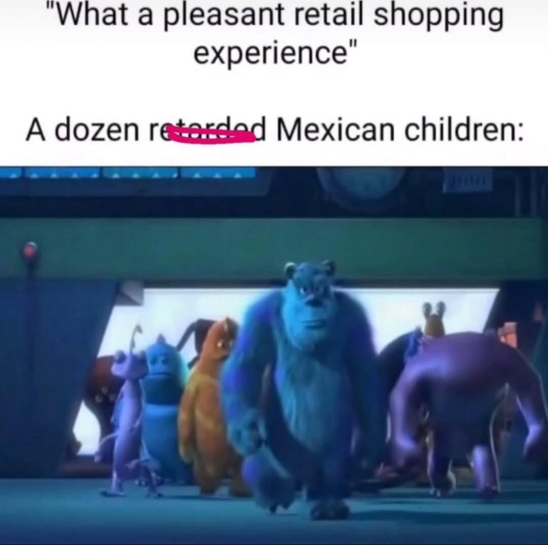 at a pleasant retail shopping experience A dozen retazdad Mexican children