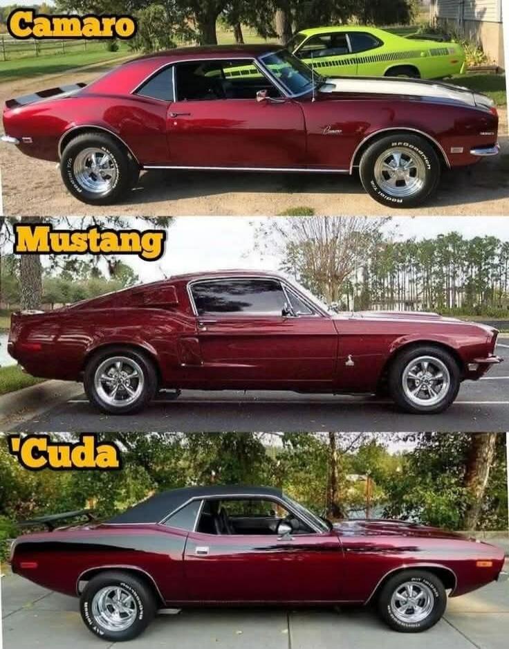 Camaro
Mustang
'Cuda