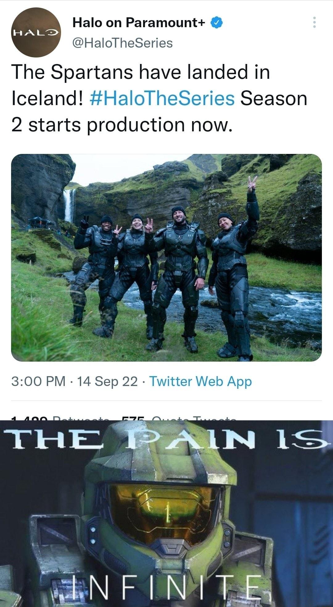 Halo on Paramount HaloTheSeries The Spartans have landed in Iceland HaloTheSeries Season 2 starts production now f SN FINT TE