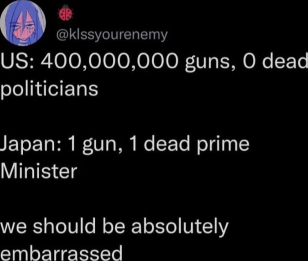 CLESIERENY US 400000000 guns O dead politicians JEETo T il IFVTa T I To Mo T0y 1 WIS T we should be absolutely embarrassed
