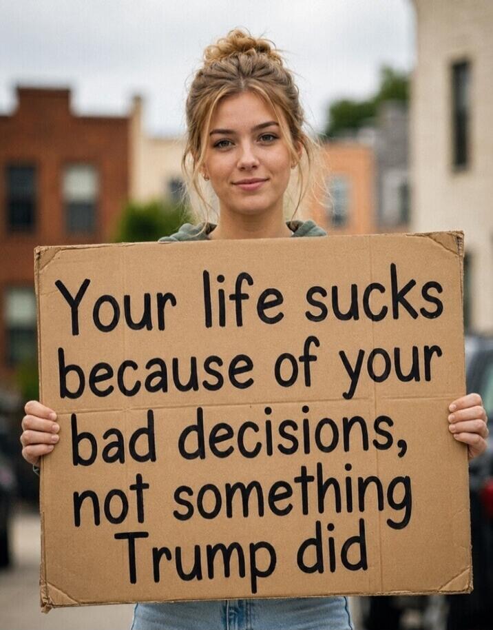 Your life sucks because of your bad decisions, not something Trump did
