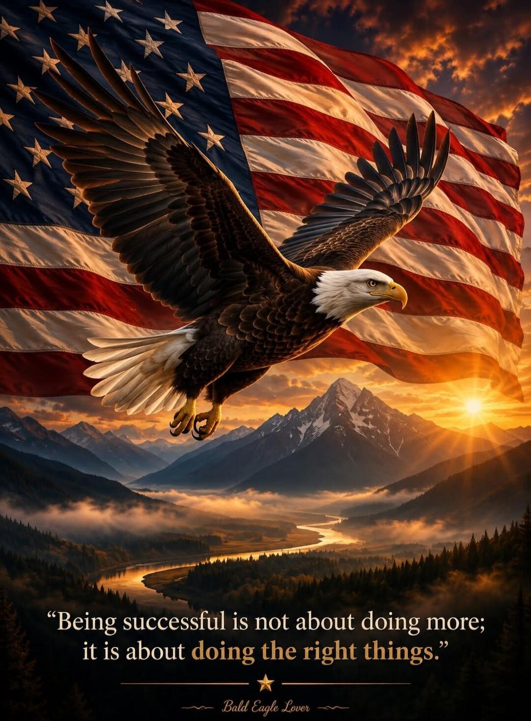 Being successful is not about doing more; it is about doing the right things. Bald Eagle Lover