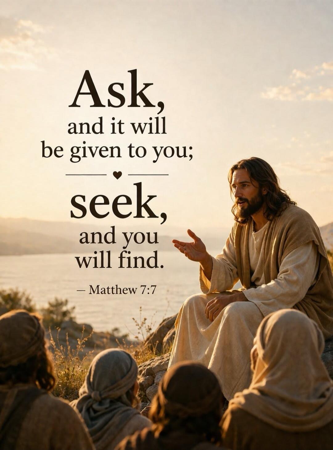 Ask, and it will be given to you; seek, and you will find. — Matthew 7:7