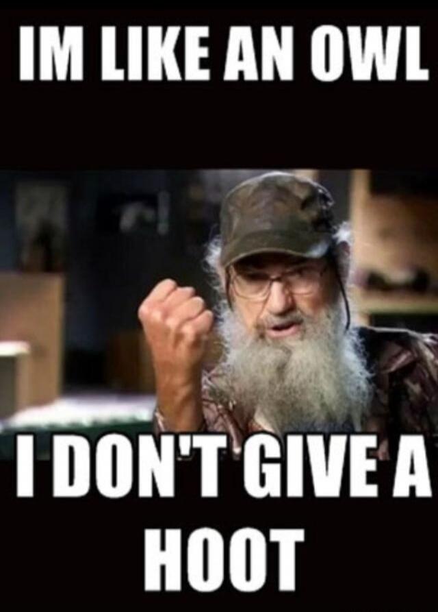 IM LIKE AN OWL I DON'T GIVE A HOOT