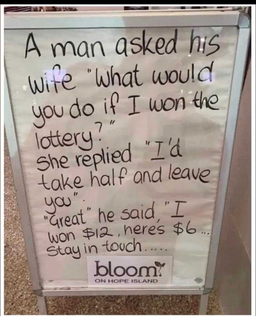 A man asked his wife 