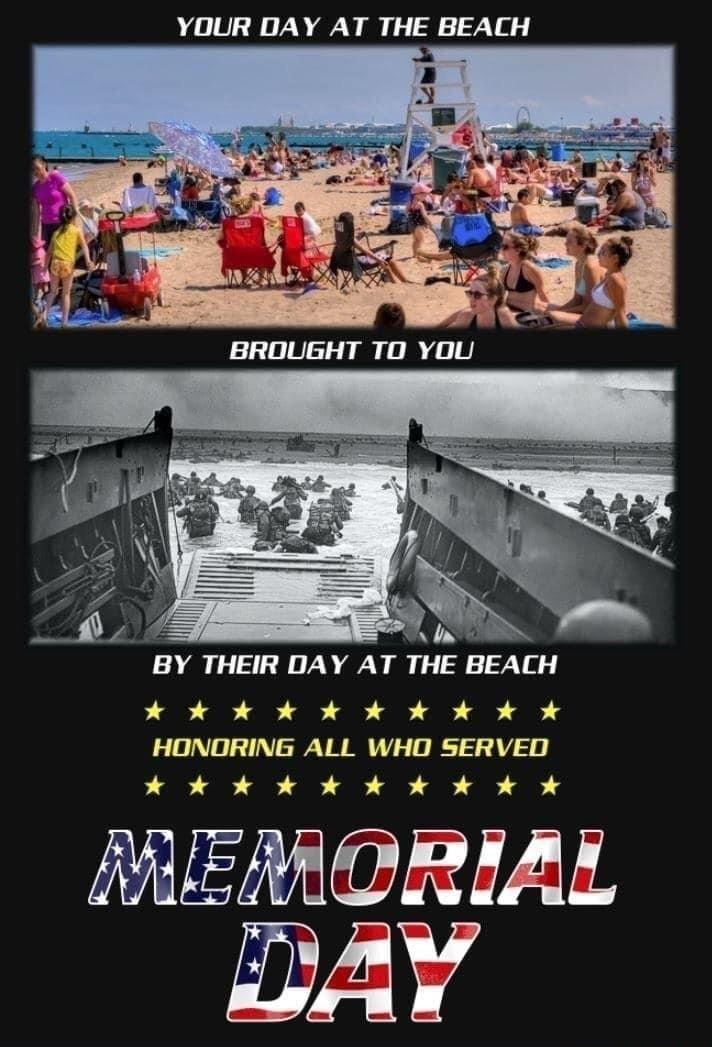YOLUR DAY AT THE BEACH L b 2 b b b b b b g HONORING ALL WHO SERVED LR 2 b 2B Sb b S S b 4 MIEMORIAL