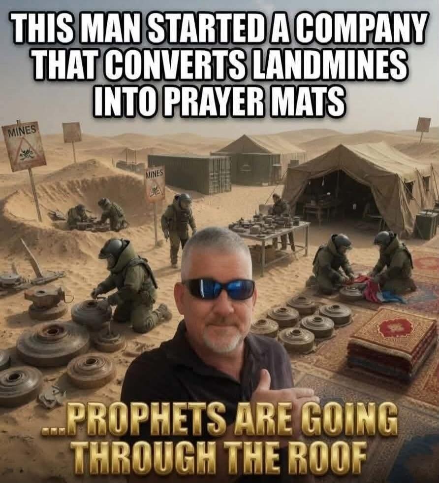 THIS MAN STARTED A COMPANY THAT CONVERTS LANDMINES INTO PRAYER MATS MINES ...PROPHETS ARE GOING THROUGH THE ROOF