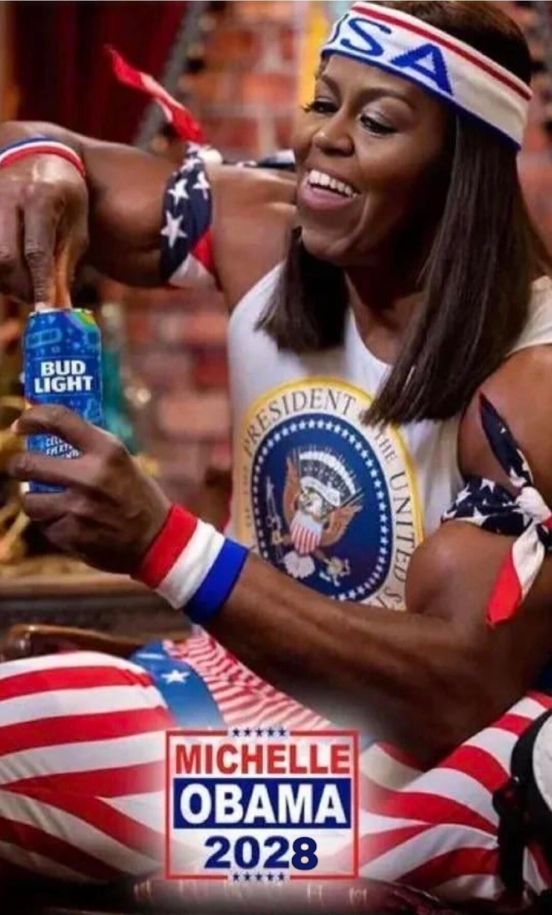 USA PRESIDENT OF THE UNITED STATES BUD LIGHT MICHELLE OBAMA 2028