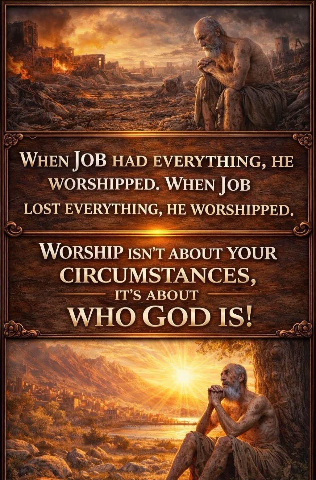 When Job had everything, he worshipped. When Job lost everything, he worshipped. Worship isn't about your circumstances, it's about who God is!