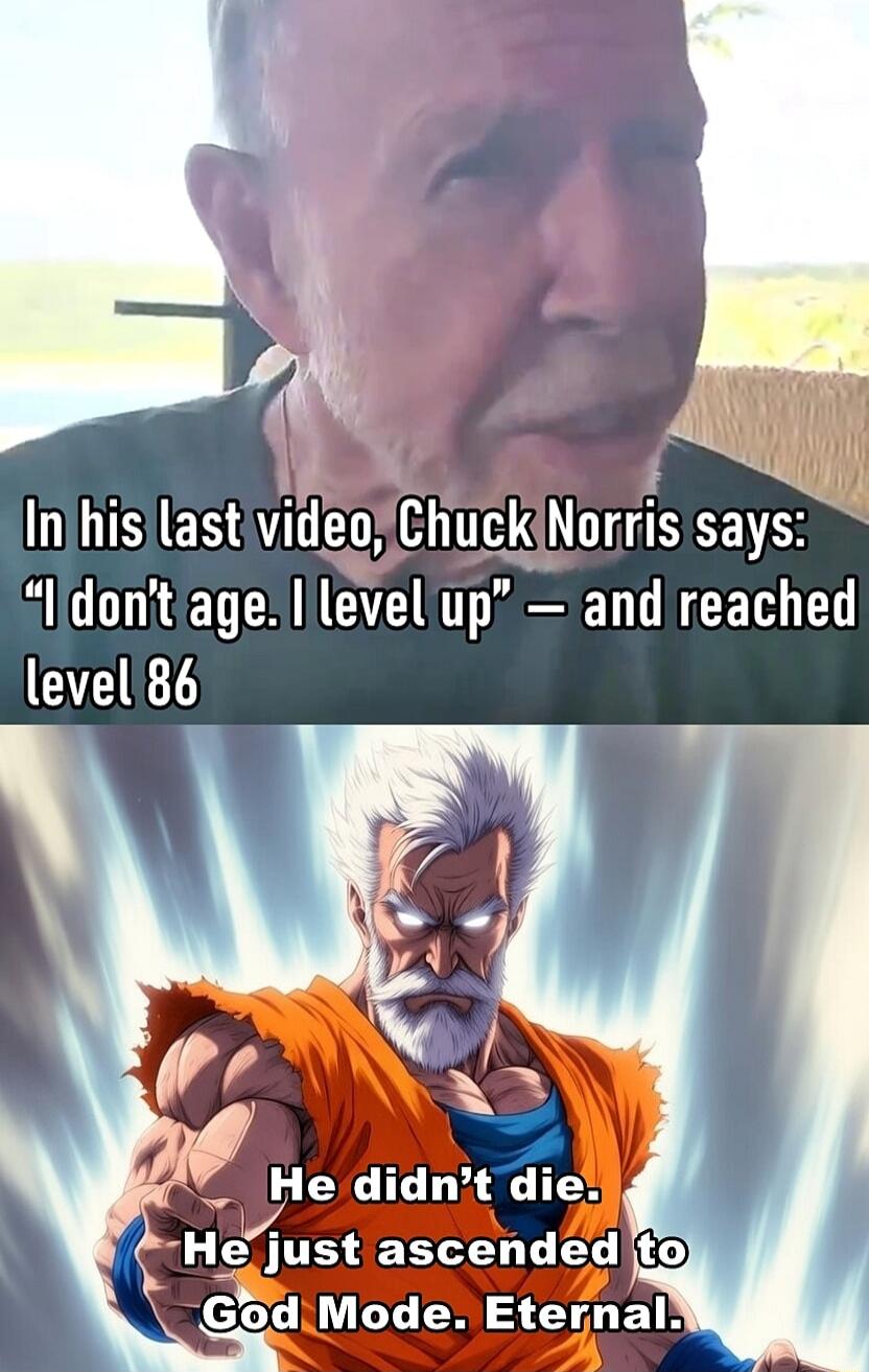 In his last video, Chuck Norris says: 
