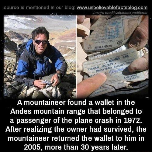 wwwunbellevablefactsblogcom LYUCTHIETH CEIG GGG ERVE CIaL RG UG ERR DI ETL N EDPCRUETGEI L G RTG a passenger of the plane crash in 1972 After realizing the owner had survived the UGIDIETL CEIE TG ELRGEREN EIS Gl T 2005 more than 30 years later