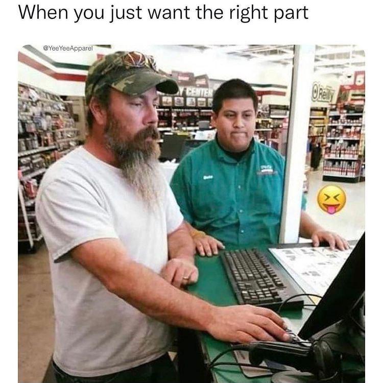 When you just want the right part Wy YeeYeeApparsl