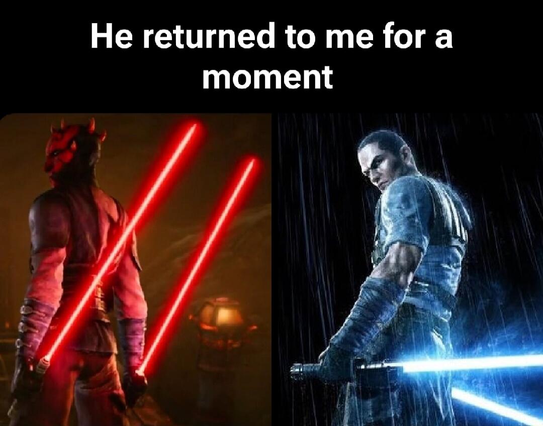 He returned to me for a moment