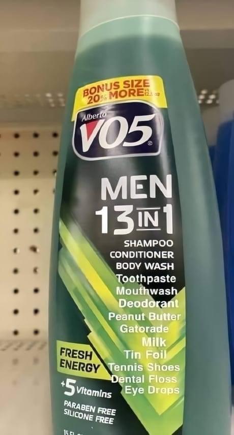 SHAMPOO CONDITIONER BODY WASH N oothpaste Mnu wash 131 IN ERESHN LI 711 ENERGY NG I ental Floss Eye Bvsus A t