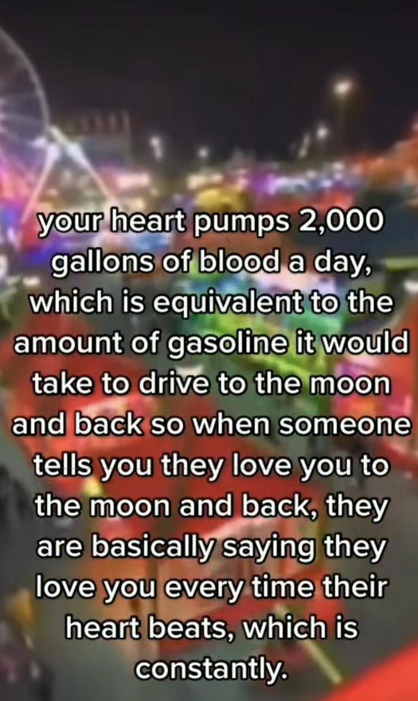 take to drivVe to the moon and Ig so when someone W SEZ VR G ARV the moon and back they EIG baScaIIy S I love Vell every tlme their heabeats which is 9 constantly
