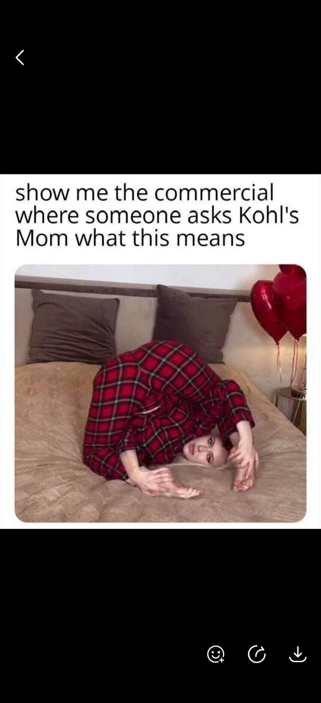 show me the commercial where someone asks Kohl's Mom what this means