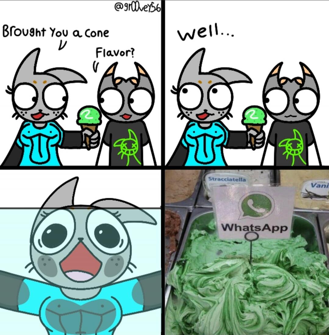 Brought you a cone Flavor? well... Stracciatella WhatsApp Vanilla