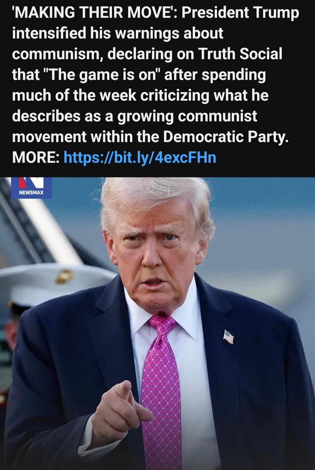 President Trump intensified his warnings about communism, declaring on Truth Social that 