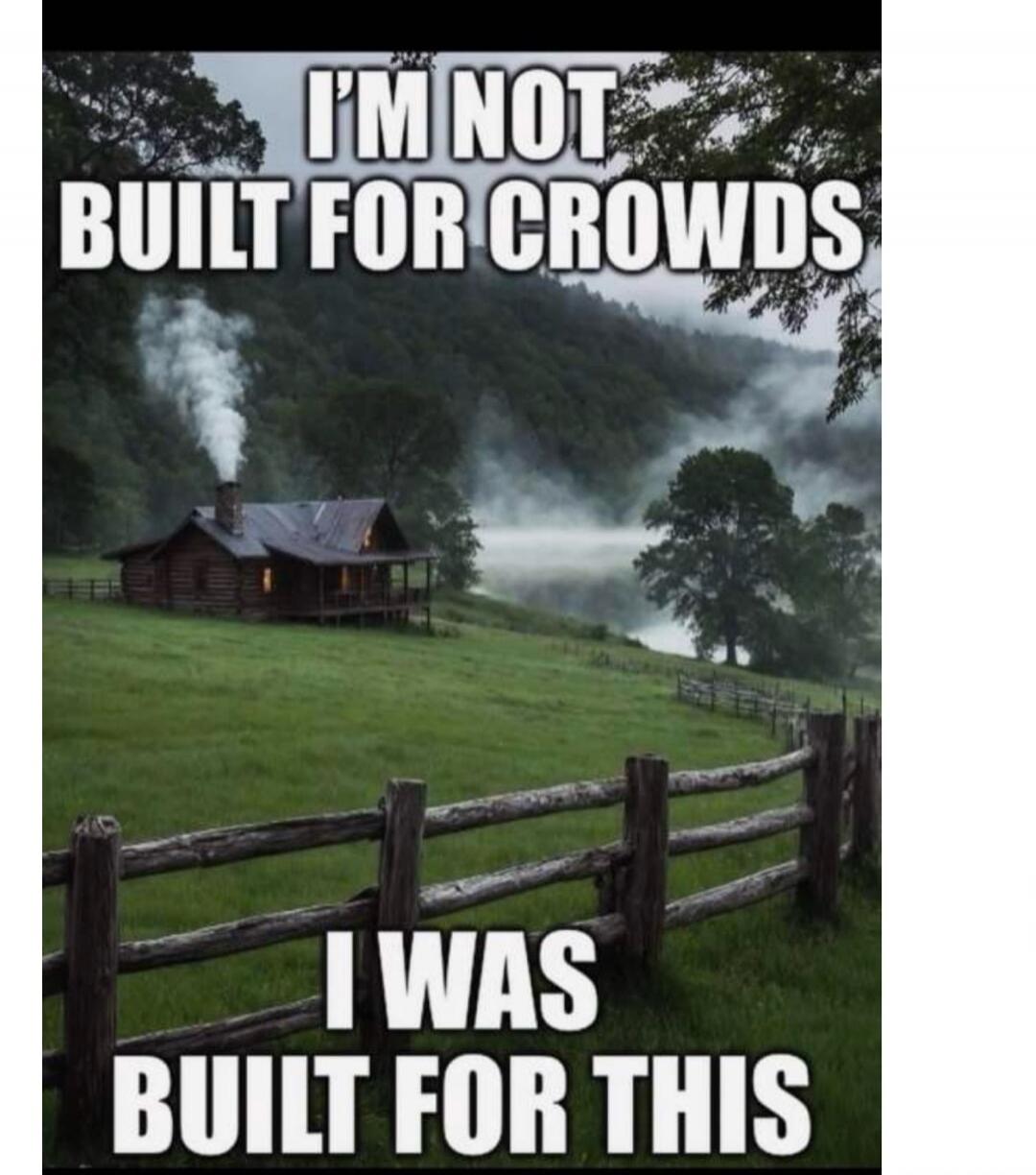 I'M NOT BUILT FOR CROWDS I WAS BUILT FOR THIS