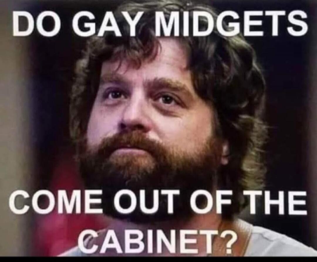 DO GAY MIDGETS COME OUT OF THE CABINET?