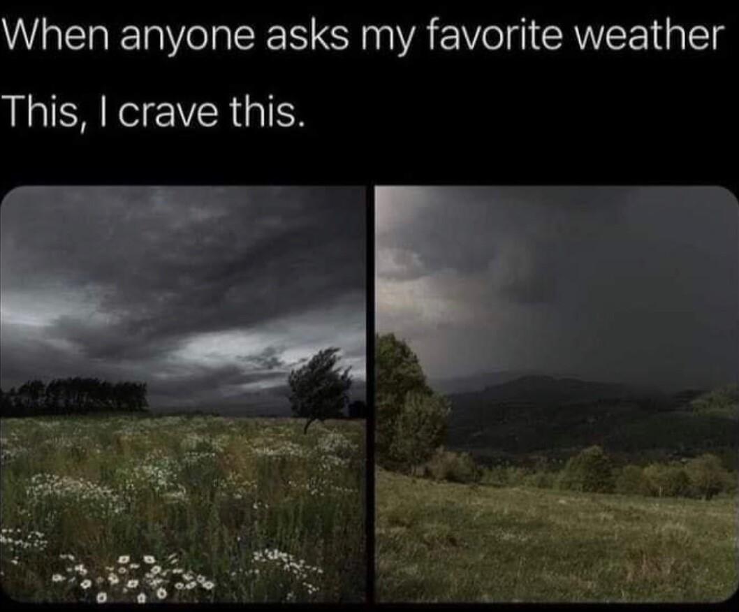 When anyone asks my favorite weather This crave this