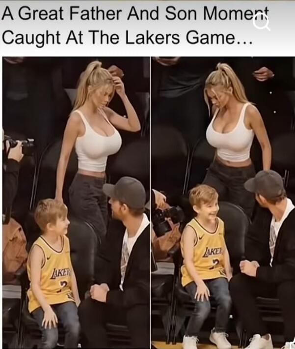 A Great Father And Son Moment Caught At The Lakers Game...