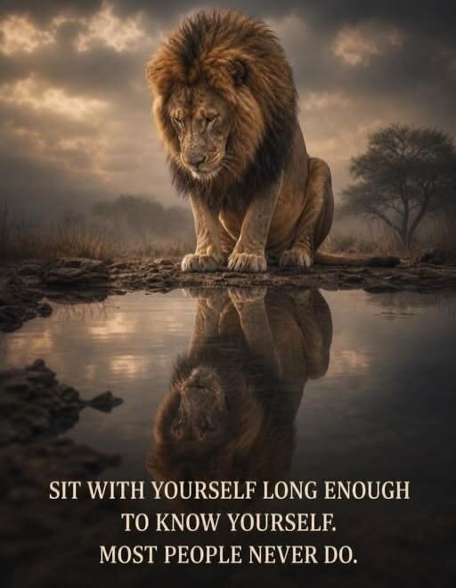 SIT WITH YOURSELF LONG ENOUGH TO KNOW YOURSELF. MOST PEOPLE NEVER DO.