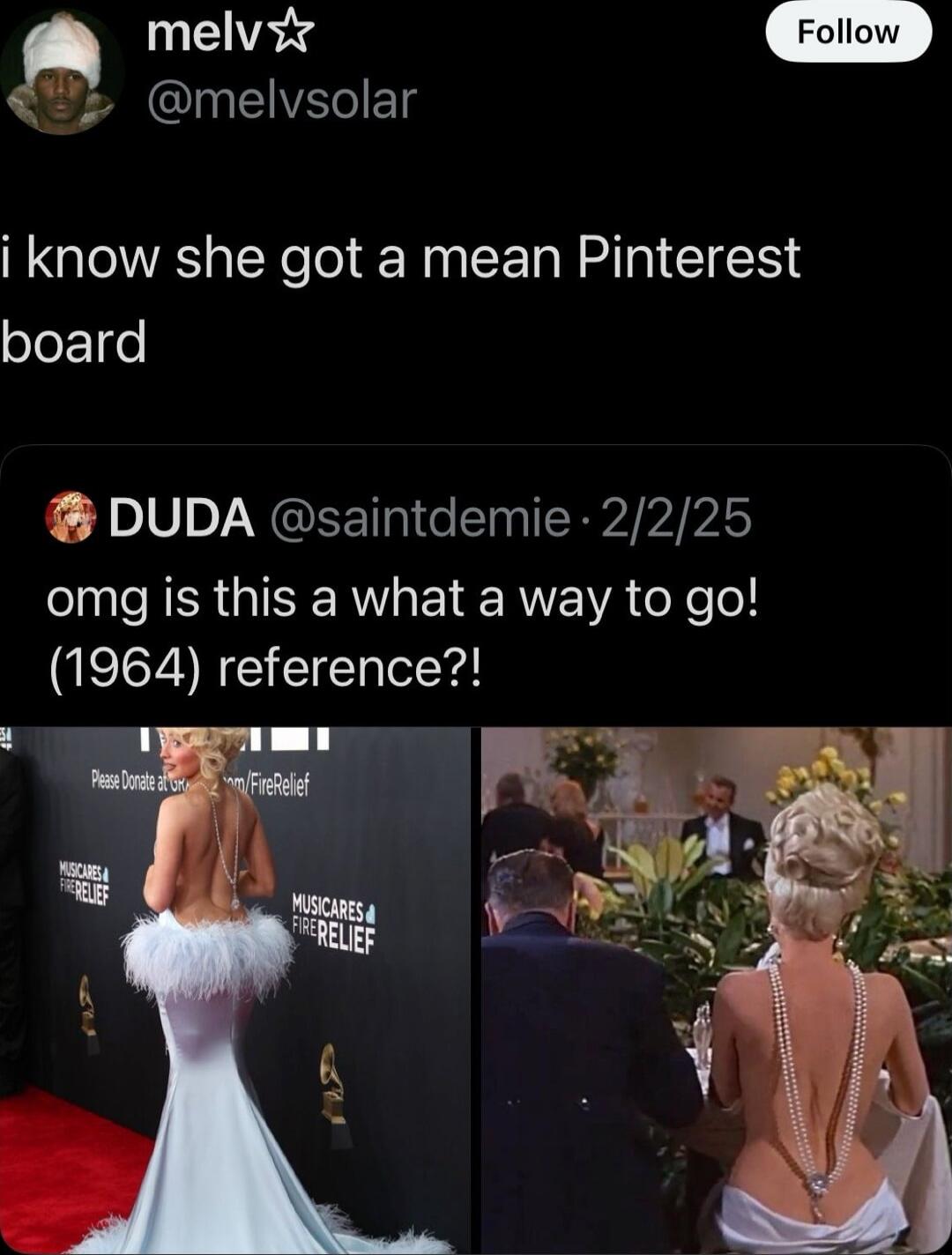 i know she got a mean Pinterest board
omg is this a what a way to go! (1964) reference?!