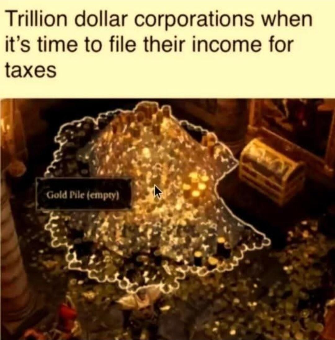 Trillion dollar corporations when its time to file their income for