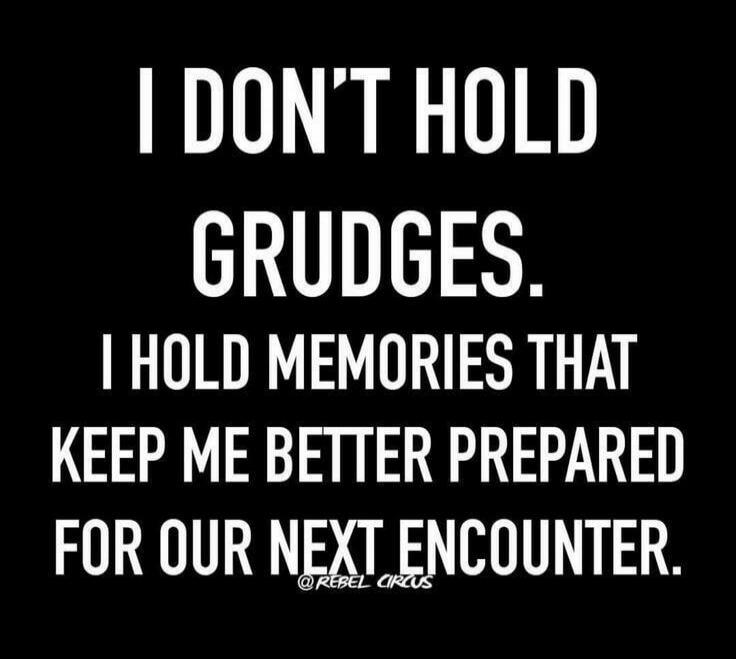 I DON'T HOLD GRUDGES. I HOLD MEMORIES THAT KEEP ME BETTER PREPARED FOR OUR NEXT ENCOUNTER.