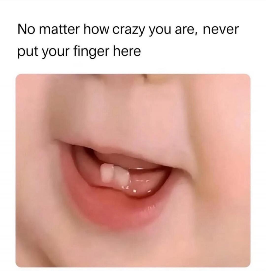 No matter how crazy you are, never put your finger here