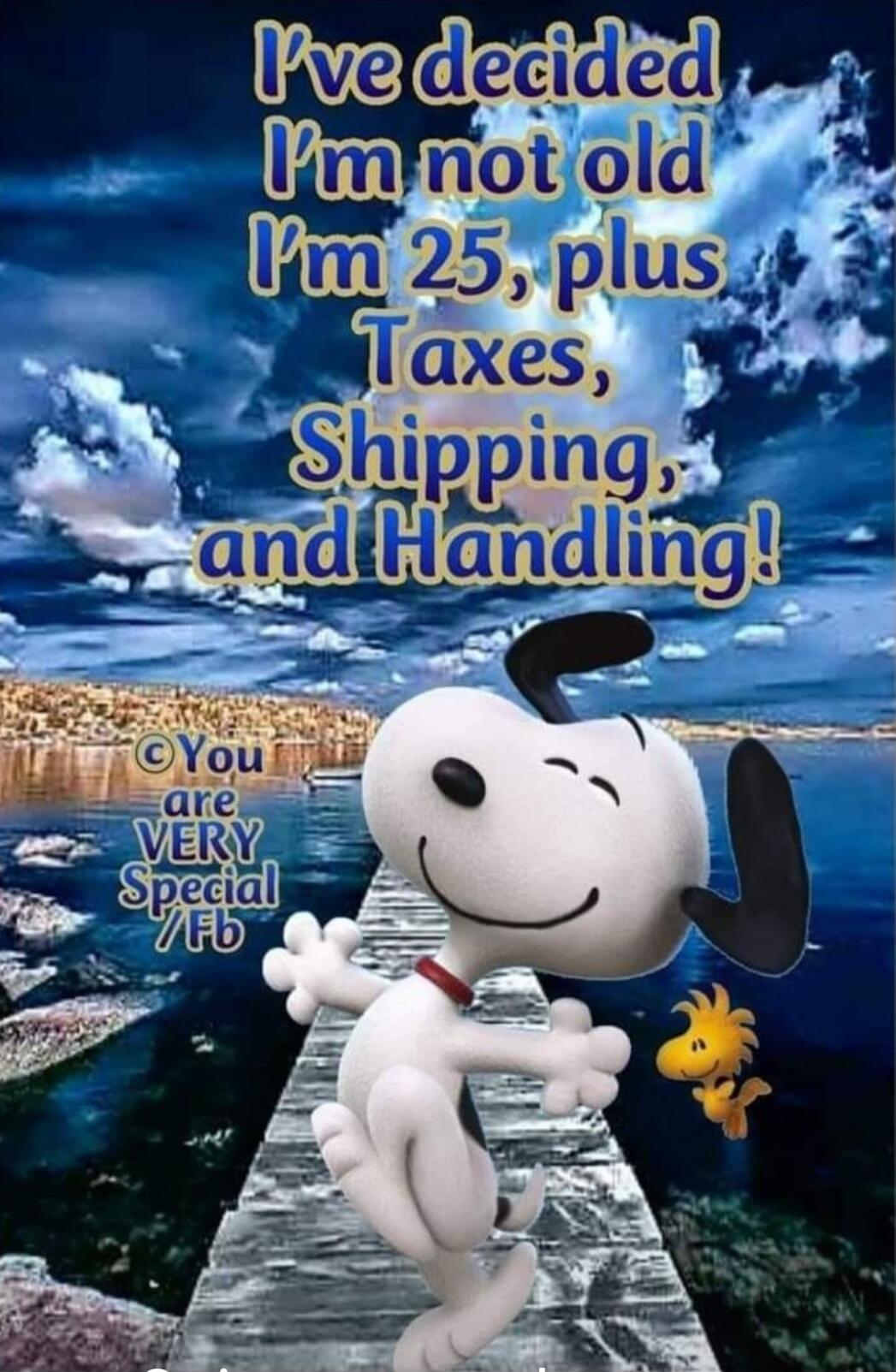 I've decided I'm not old I'm 25, plus Taxes, Shipping, and Handling! © You are VERY Special /Fb