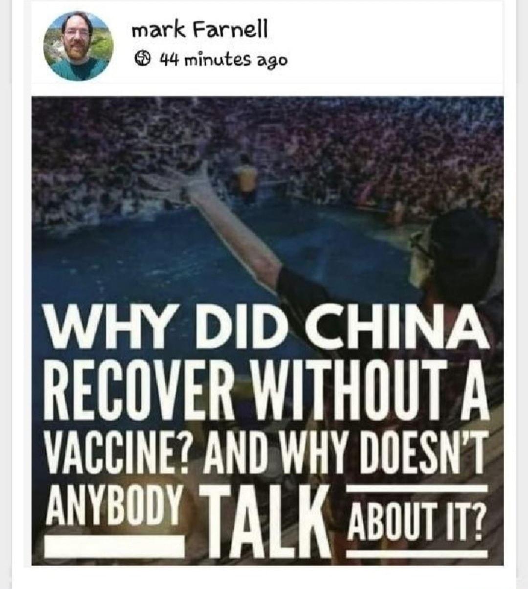 WHY DID CHINA RECOVER WITHOUT A VACCINE AND WHY DOESNT AiO TA for