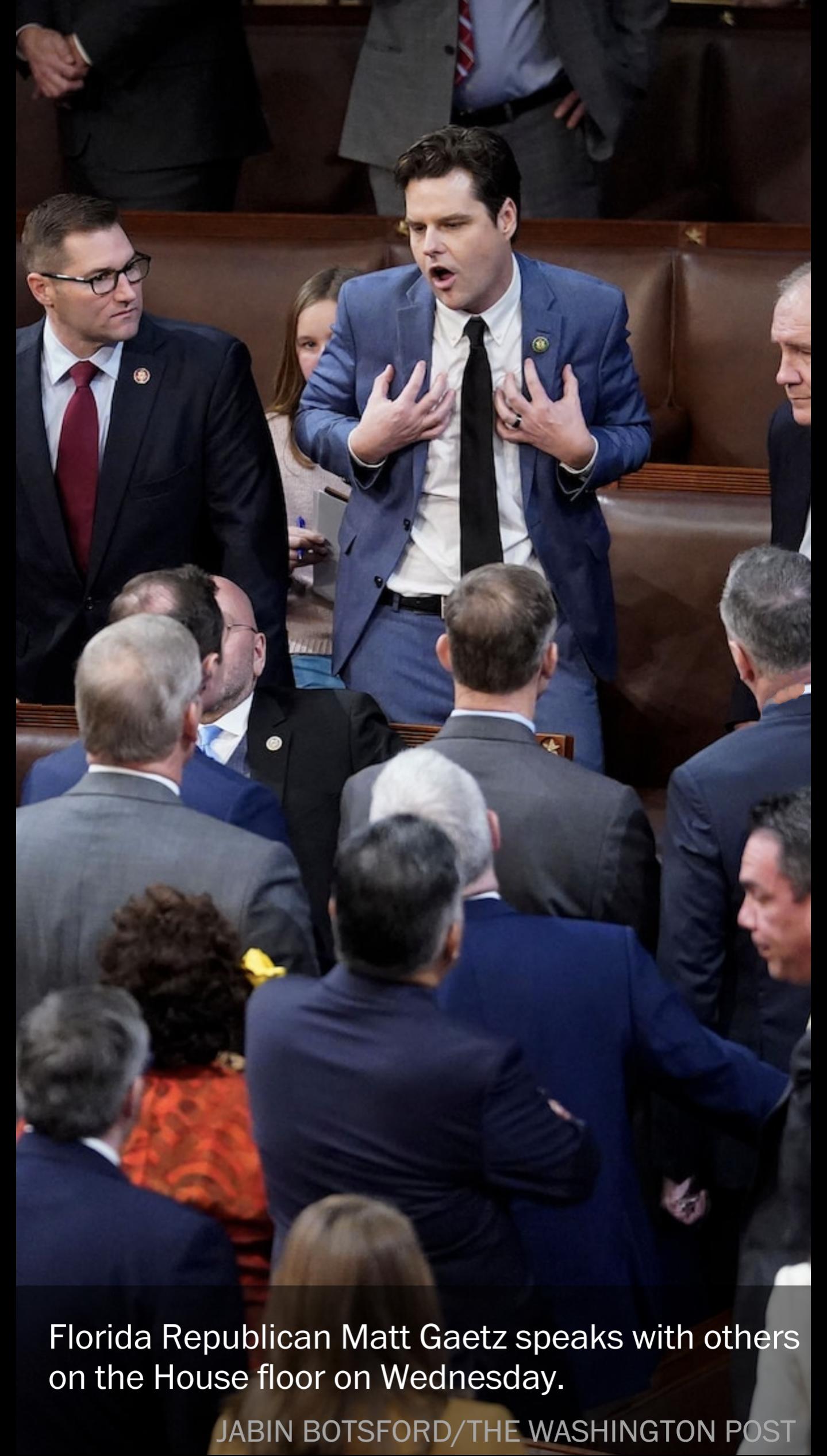 L7 Florida Republican Matt Gaetz speaks with oth LRGN VTS T T el RV T A JABIN BOTSFORDJTHE WASHINGTON P