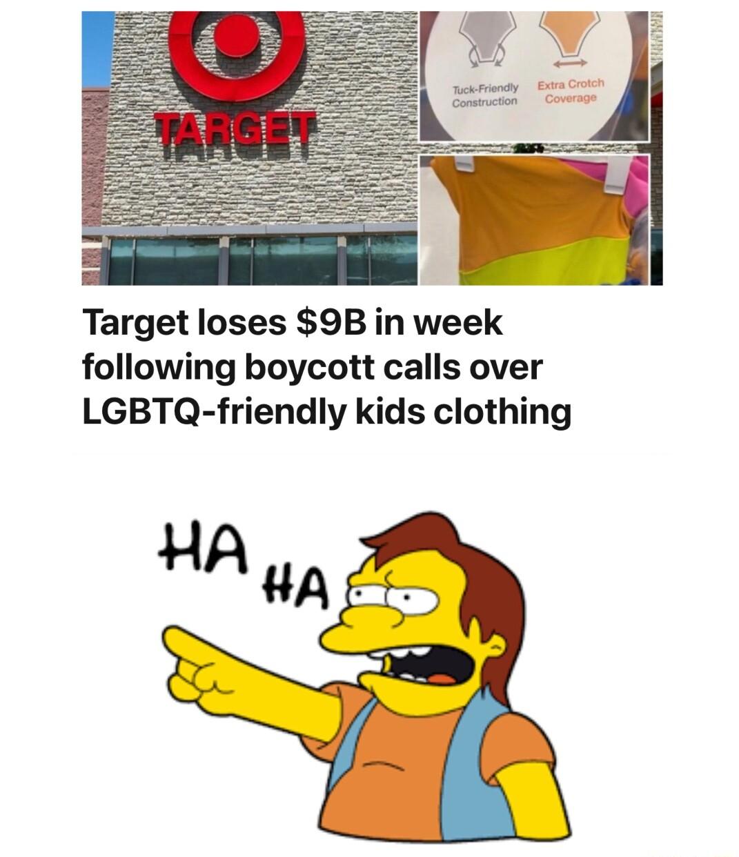 Target loses 9B in week following boycott calls over LGBTQ friendly kids clothing