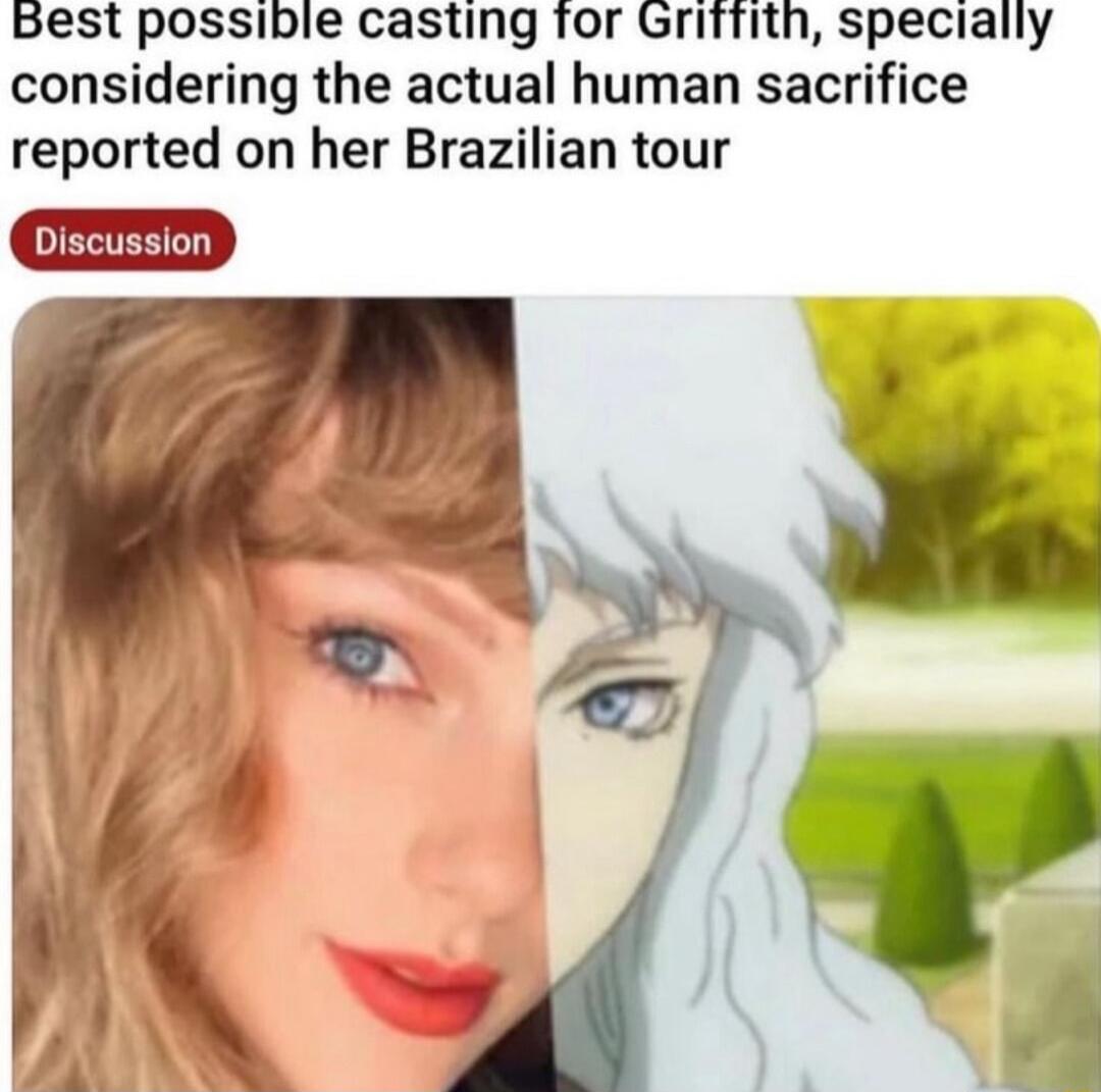 Best possible casting for Gritfith specially considering the actual human sacrifice reported on her Brazilian tour