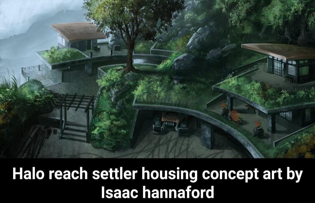 Halo reach settler housing concept art by EEELEL T BV
