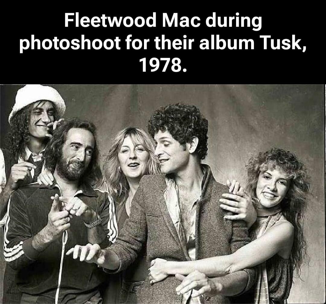 Fleetwood Mac during photoshoot for their album Tusk, 1978.